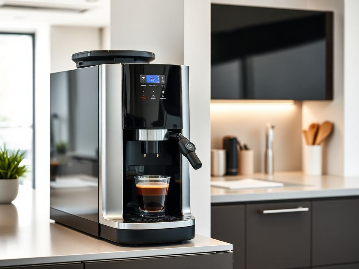 Máquina de café automática numa copa de escritório